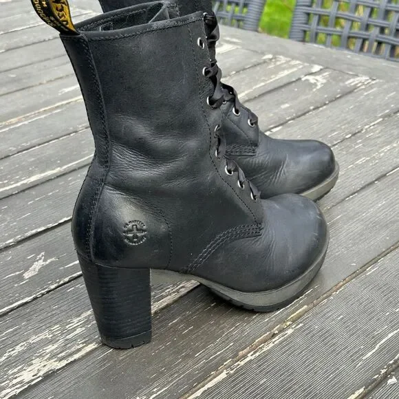 SOLD - Dr. Doc Marten’s Darcie Black High Heel Boots Womens 39 Size 8 - Picture 5 of 11